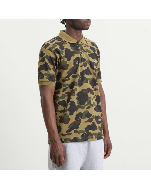 A Bathing Ape Green 1St Camo One Point Polo for men