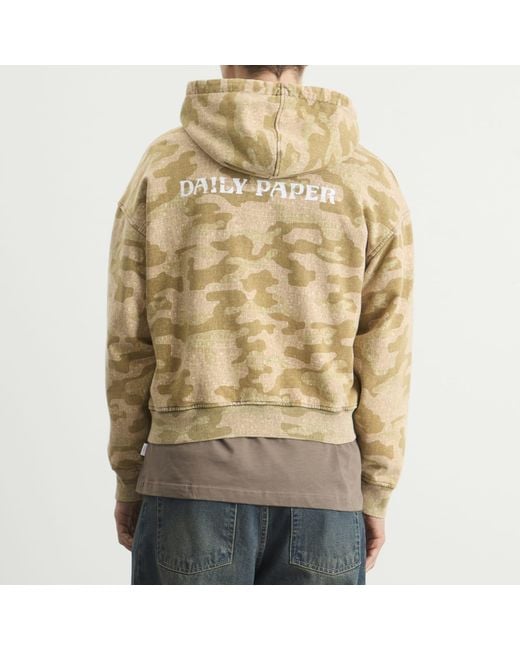 Daily Paper Brown Boxy Zip Hoodie for men