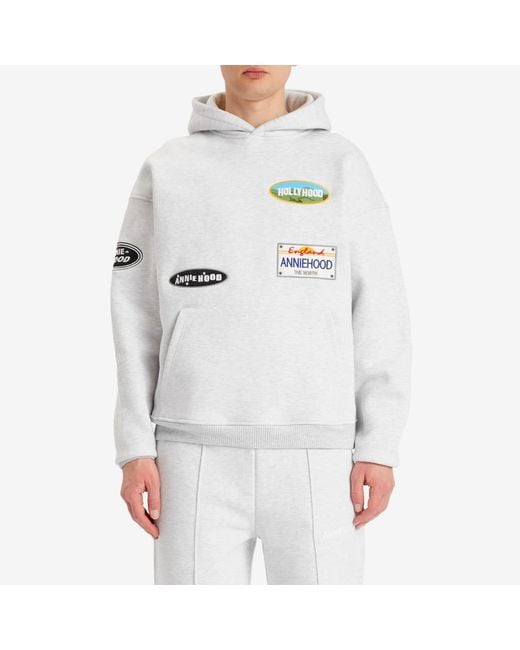 Annie Hood White Patch Hoodie for men