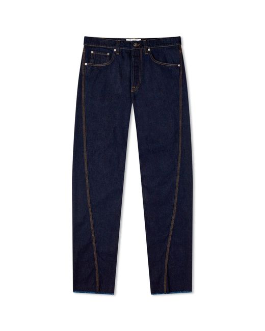 Lanvin Blue Twisted Denim Jeans for men