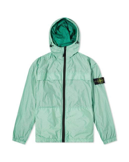 Stone Island Green Crinkle Reps Hooded Jacket for men