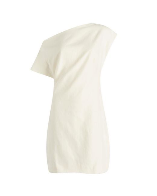 St. Agni White Asymmetric Mini Dress