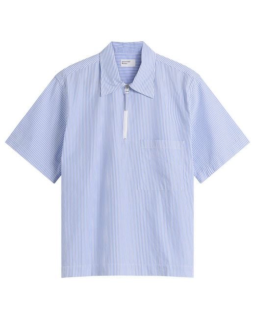 Universal Works Blue Nipon Stripe Ewan Shirt for men