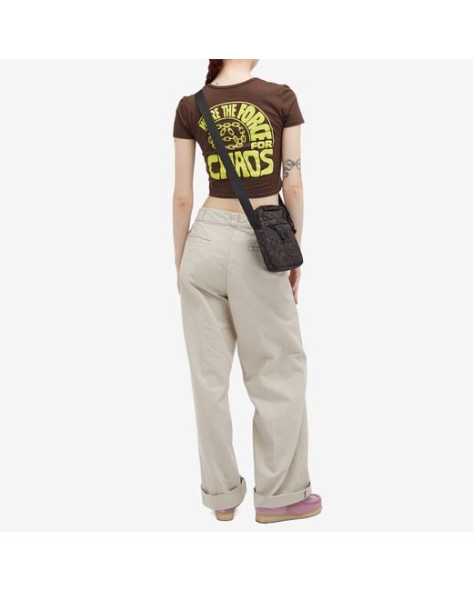 Obey Brown Force For Chaos Crop T-Shirt