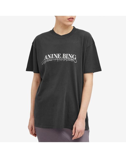 Anine Bing Black Walker Doodle T-Shirt