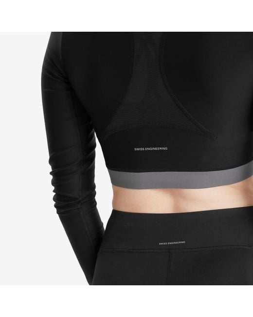 On Shoes Black Train Lg Sleeve Crop Top
