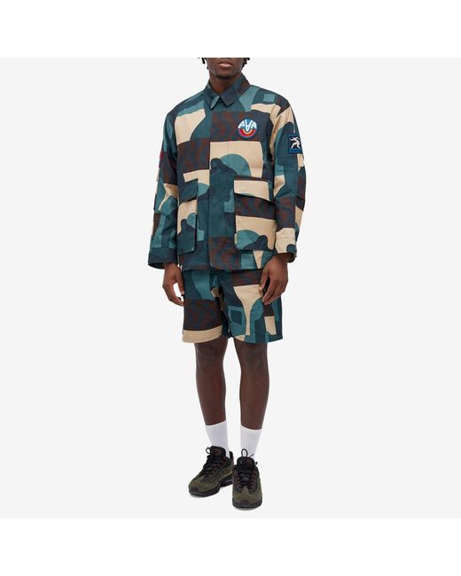 by Parra Blue Distorted Camo Jacket for men