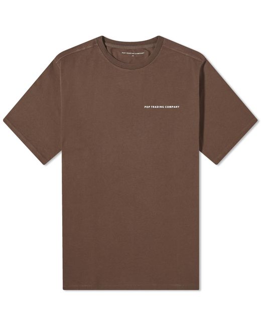 Pop Trading Co. Brown Logo T-Shirt for men