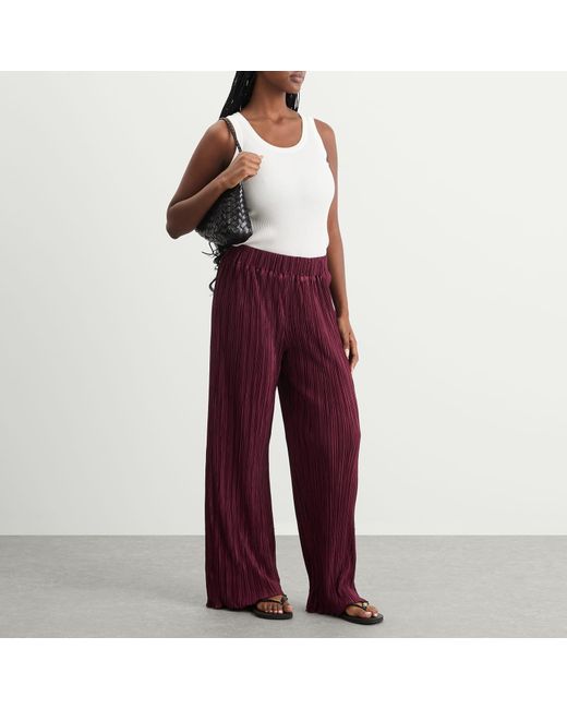 4th & Reckless Red Plisse Trousers