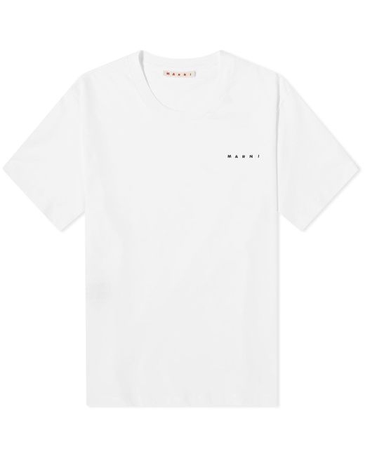 Marni White Logo T-Shirt for men