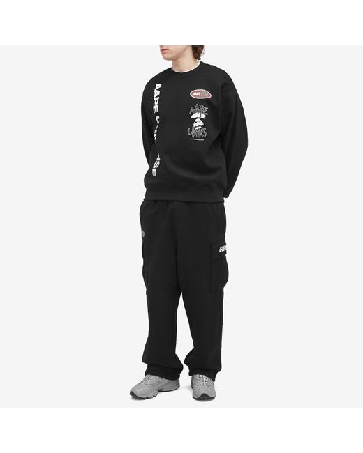 Aape By A Bathing Ape Black Aape Cargo Sweatpants for men