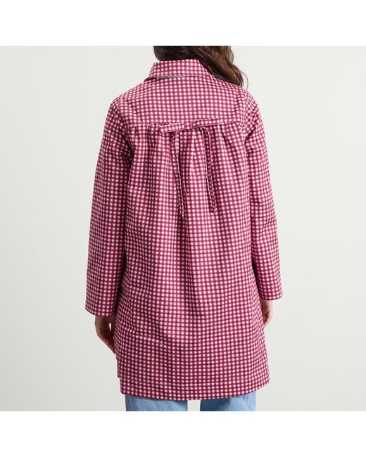 Damson Madder White Mercedes Bow Reversible Trench Coat