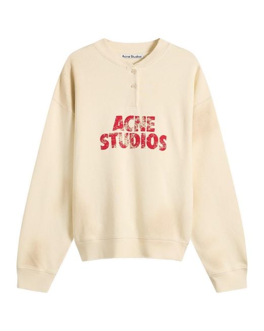 Acne White Fern Logo Sweater