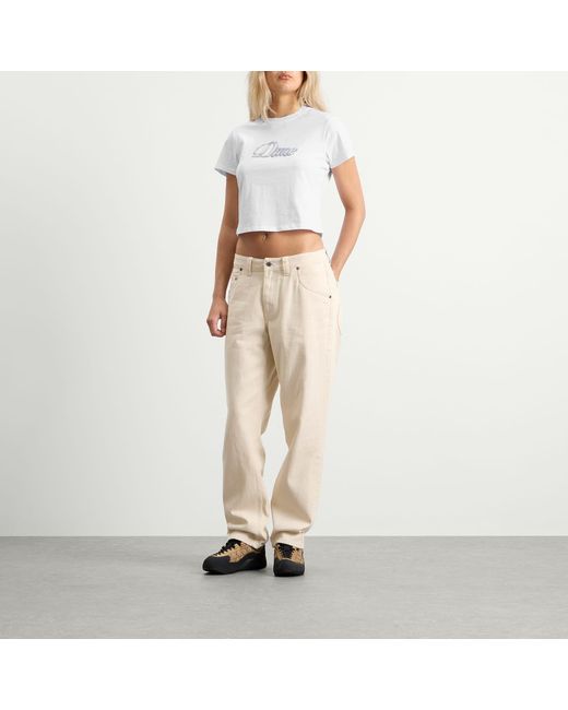 Dime White Cursive Denim T-Shirt