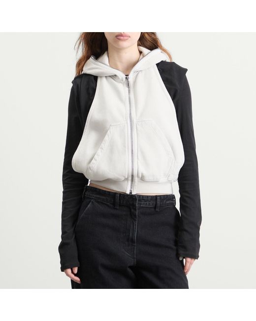 Rick Owens White Cyclops Gimp Sleeveless Hoodie