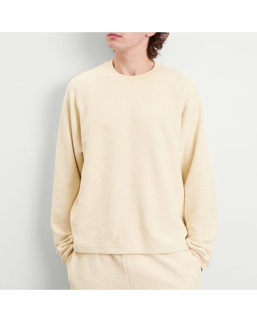 AMI Natural Reversed Non Brushed Fleece Crewneck Sweatshirt for men