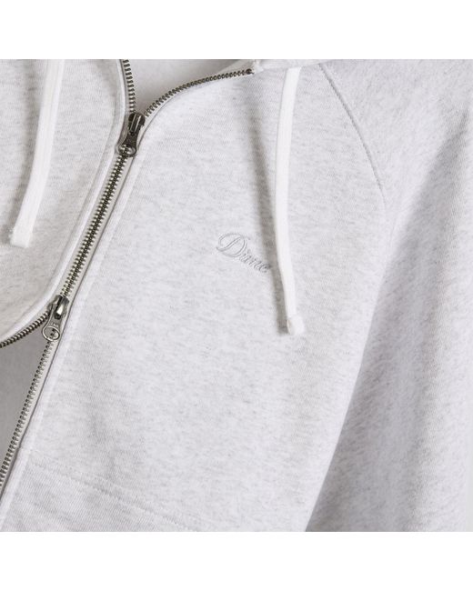 Dime White Cursive Small Logo Zip Hoodie
