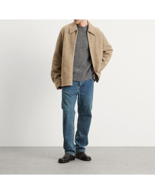 Jil Sander Natural Felted Wool Melange Zip Up for men