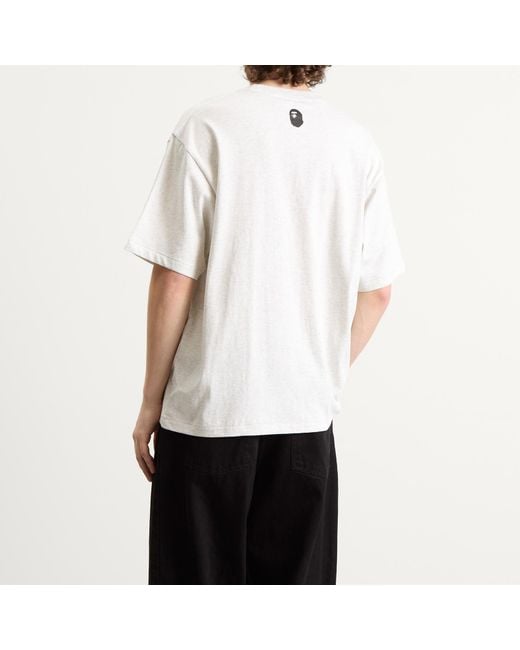 A Bathing Ape White Gothic Logo T-Shirt for men