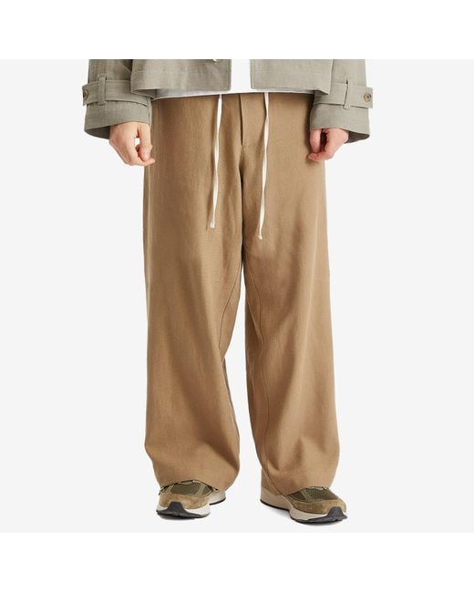 Merely Made Brown Wide String Pants for men
