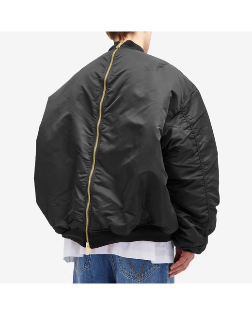 Vetements Black Double Zip Bomber Jacket for men