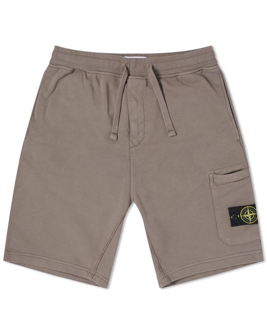 Stone Island Gray Garment Dyed Sweat Shorts for men
