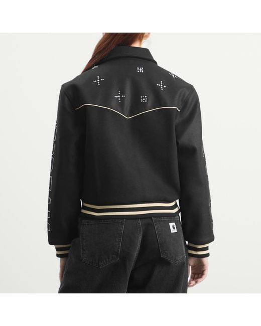 ICECREAM Black Western Crystal Varsity Jacket