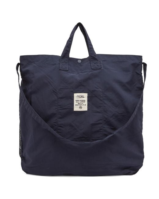 Nanamica Blue Ooal Tote Bag for men