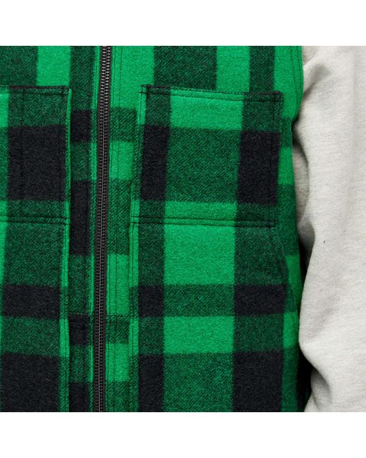 Filson Green Lined Mackinaw Wool Work Vest for men