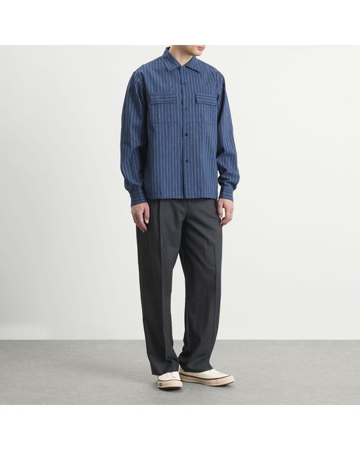 Visvim Keesey Stripe Shirt in Blue for Men | Lyst