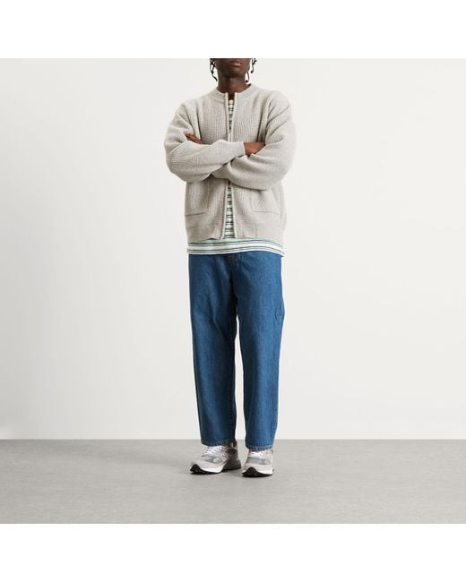 FRIZMWORKS Gray Wool Deck Zip Cardigan for men