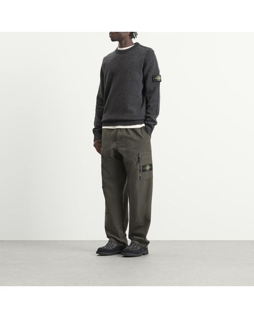 Stone Island Black Lambswool Jumper for men