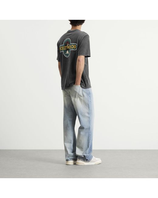 Amiri Gray Hollywood Wolf T-Shirt for men