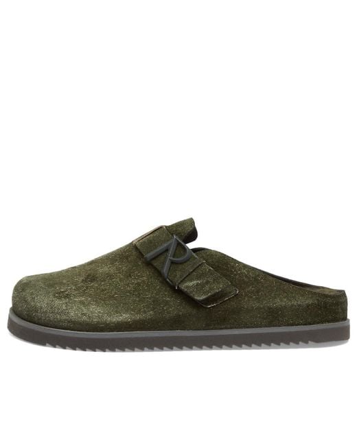 Represent Green Hairy Suede Initial Mule Slippers for men