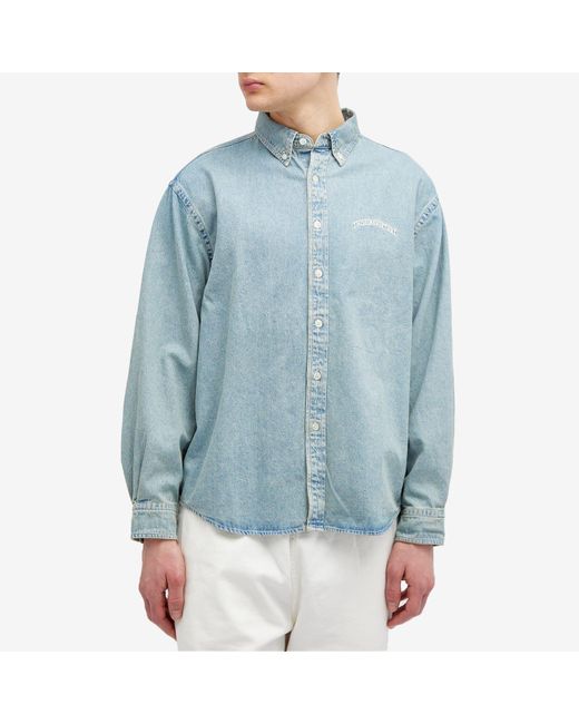 Thisisneverthat Blue Washed Denim Shirt for men