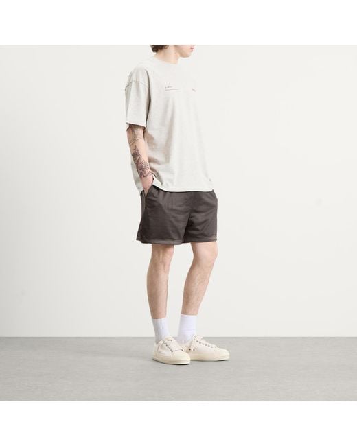 Represent Gray Washed Mesh Shorts for men