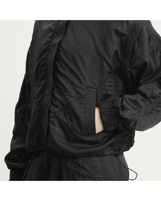 YMC Black Heath Bomber Satin Jacket