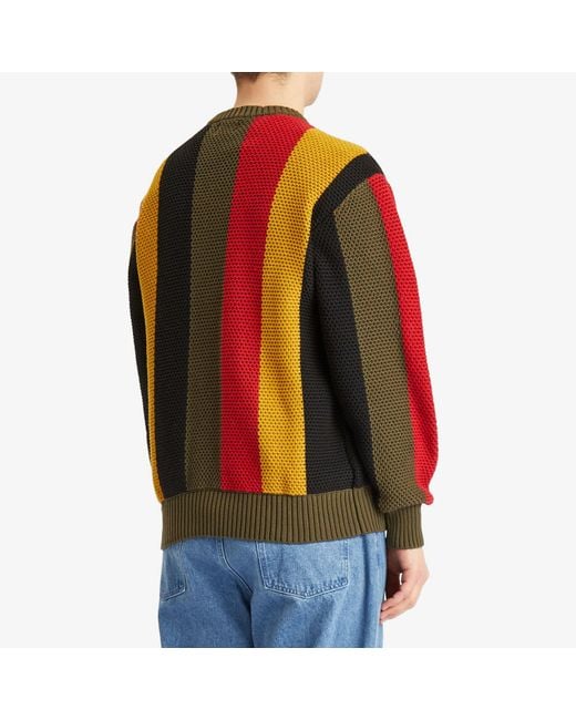 PATTA Blue Stripe Honeycomb Knit Jumper for men