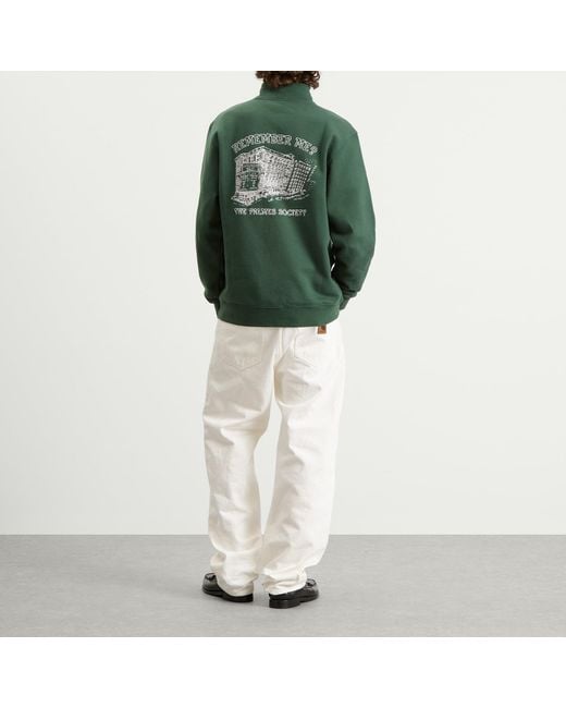 Palmes Green Remember Zip Sweatshirt for men