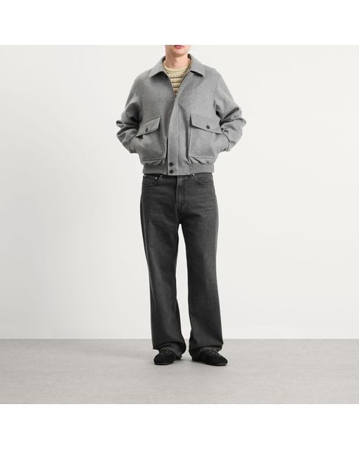 AURALEE Cashmere Moleskin Zip Blouson in Gray for Men | Lyst