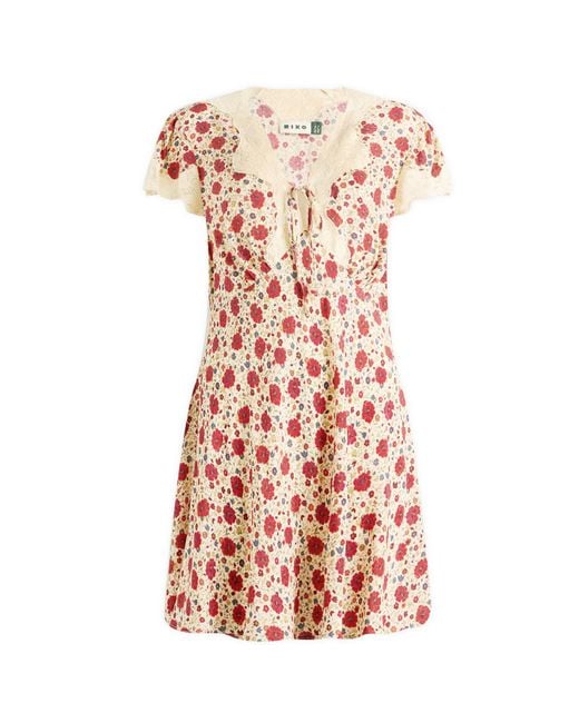 Rixo Orange Lacie Floral Mini Dress