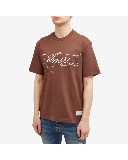 Amiri Brown Stitch T-Shirt for men