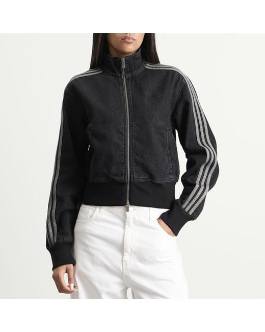 Adidas Black Denim Firebird Track Top