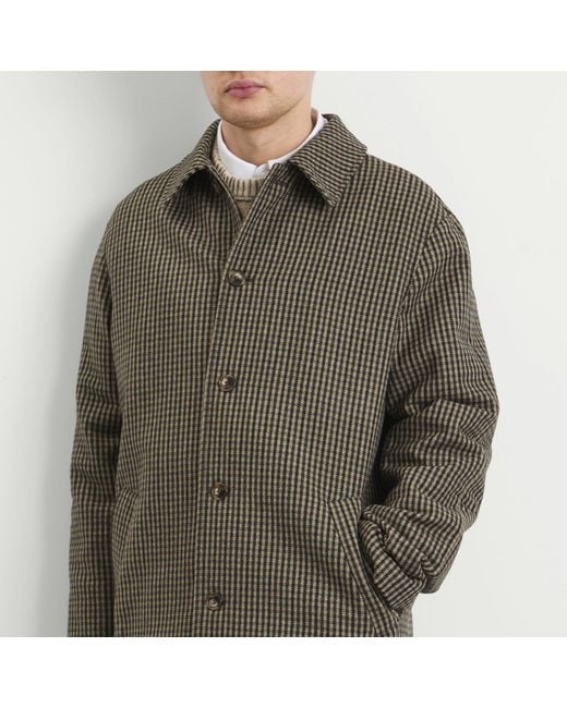 A.P.C. Green Paul Houndstooth Wool Mac for men