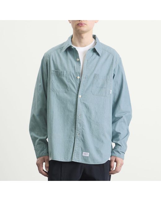 (w)taps Blue Cb Long Sleeve Shirt for men