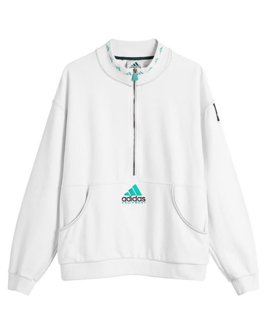 Adidas White Golf Eqt Quarter-Zip Top for men