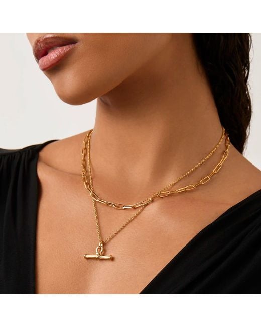 Missoma Metallic Ridge T-Bar Chain Necklace