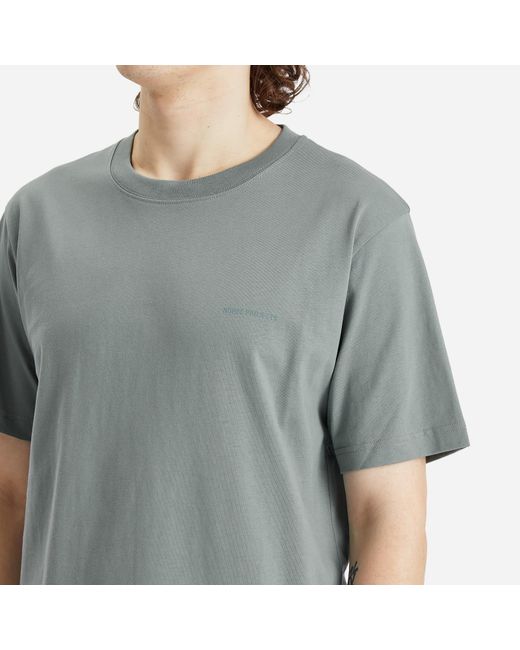 Norse Projects Gray Johannes Logo Print T-Shirt for men