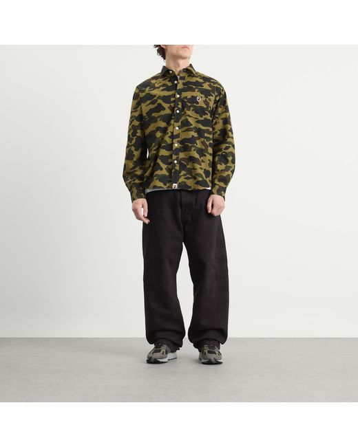 A Bathing Ape Green 1St Camo One Point Shirt for men