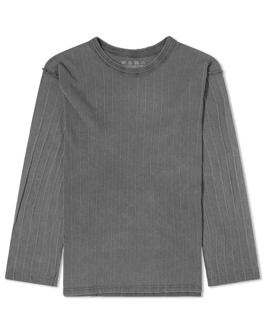 mfpen Gray Long Sleeve New Rib T-Shirt for men